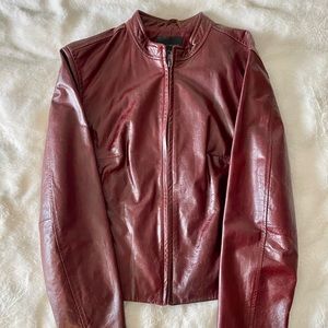 Oxblood leather jacket
